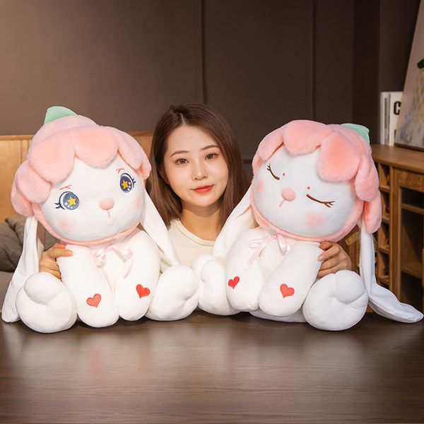 2023 nuova bambola carina di coniglio peluche petali bambola di coniglio bambola curativa cuscino per dormire per bambini regalo ragazza