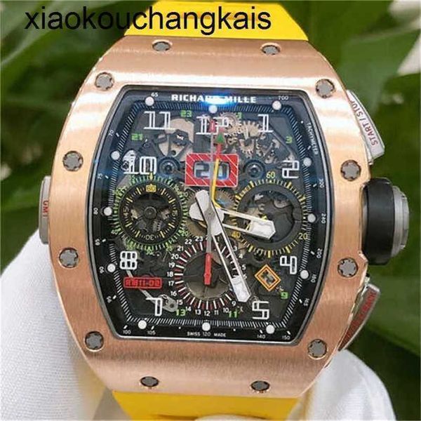 RicharsMill RichadMill Watch Milles ZF Factory Movimento Automático Tourbillon Swiss RM Tactical 50427mm moda RM1102 lado ouro rosa Titânio Ti YIXU7I