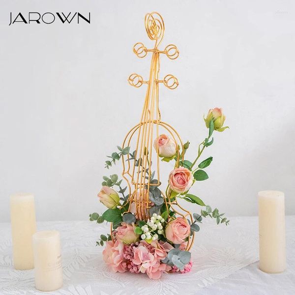 Dekorative Blumen JAROWN Golden Violine Blumenüberzug Blumenständer Hochzeit Desktop Herzstück Dekoration Home Party Künstliches Dekor