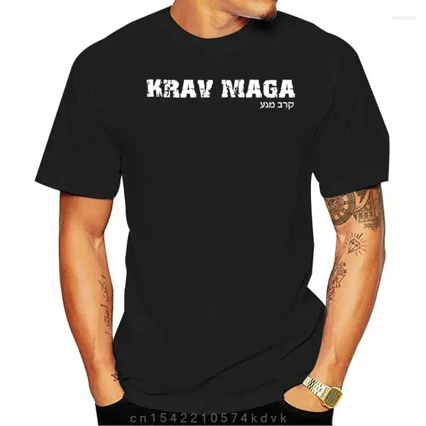 Homens Camisetas Israel Krav Maga Inglês / Hebraico MMA Engraçado Homens T-shirt Casual Algodão Hip Hop Top Tees Chegam