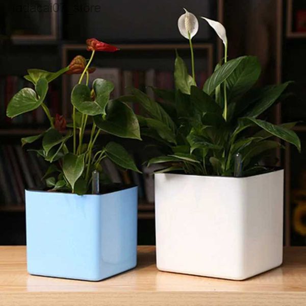 Plantadores Vasos Jardim Vaso de Flores Auto Rega Suculentas Planta Starter com Indicador de Nível de Água Interior Decorações Externas Vaso de Flores FU YQ231019