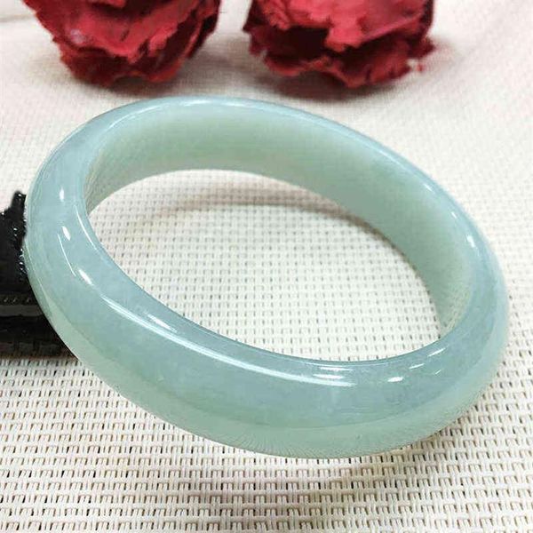 Myanmar Rundes Armband aus natürlicher Jade, Eis-Jade-Armreif, kleiner Schmuck, hellgrün, Modeaccessoires, Glücksstein, Geschenk für Mutter, X220282p