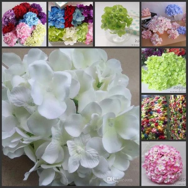 Fiori decorativi 15 cm di diametro Testa di fiore di ortensia artificiale Fai da te Bouquet da sposa Ghirlanda Decorazione domestica