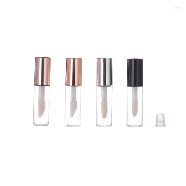 Bottiglie di stoccaggio 1.2ml Tubo vuoto per lucidalabbra in oro rosa Fai da te Elegante contenitore per rossetto liquido in plastica Rotondo Mini fiale per bottiglie campione di lucidalabbra