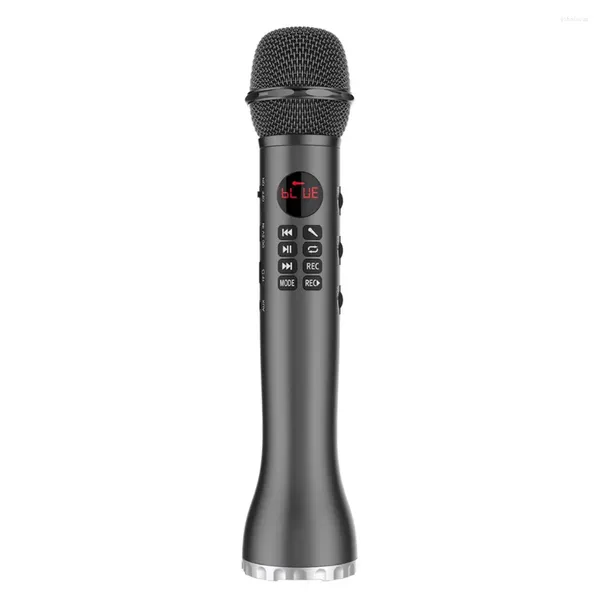 Microfoni K Song Microfono Funzione scheda TF Altoparlante wireless Pannello di regolazione multifunzionale Display a LED Schermo Mic Rosso