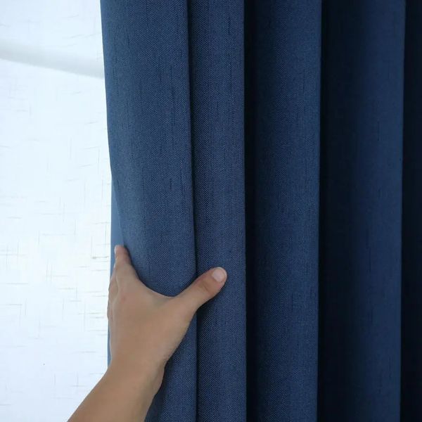 Занавес 310 см Высота 80% Плотные шторы Ткань для спальни Шторы для спальни Для гостиной Жалюзи Роскошные синие шторы 231019