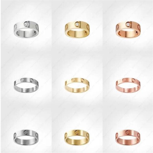 Love Screw Ring Herren-Bandringe 3 Diamanten Designer Luxusschmuck Damen Titanstahllegierung vergoldet Handwerk Gold Silber Rose N318z