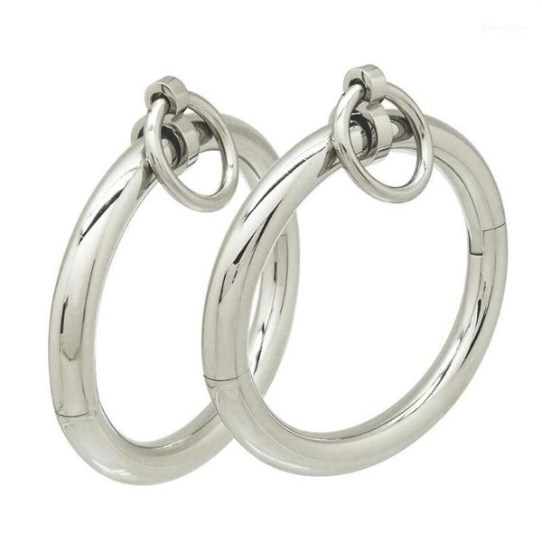 Bracciale schiavo con polsini alla caviglia da polso con chiusura a chiave in acciaio inossidabile lucido lucido con O-ring rimovibile Set1309e