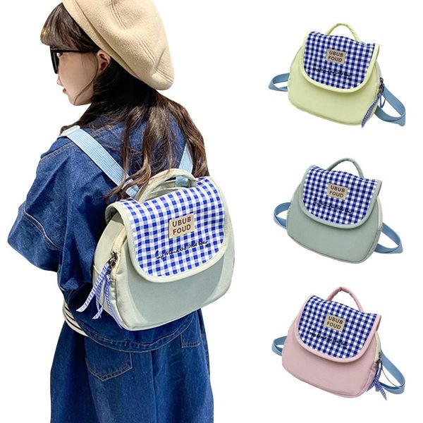 Rucksäcke Mode Plaid Kinder Rucksack Baby Mädchen Jungen Taschen Multifunktionale Kindergarten Reißverschluss Koreanische Kinder Schultasche 231019