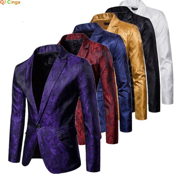 Ternos masculinos blazers primavera roxo masculino terno jaqueta vestido de festa de casamento casaco vermelho roxo azul ouro masculino blazer m l xl xxl xxxl 231018