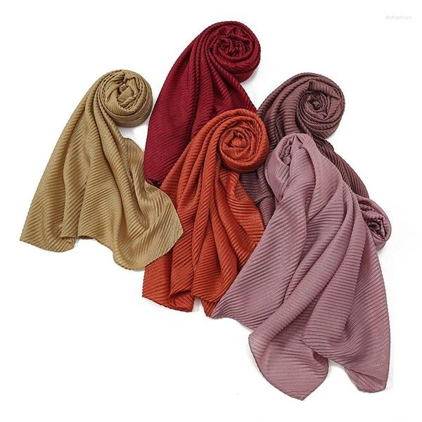 Schals Plain Classic Shimmer Silber Falten Viskose Schal Schal Dame Hohe Qualität Glänzende Stirnband Wrap Solide Muslim Hijab Sjaal