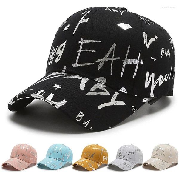 Top Caps Marka Erkek Kadın Beyzbol Kapağı Mektupları Graffiti Baskı Çift Genç Hip Hop Snapback Ins Yaz Güneş Şapkaları EP0251