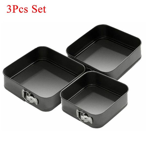 Moldes de cozimento 3 Pçs / set Molde de Bolo Forma Quadrada Latas de Bolo Molde Antiaderente Bandejas de Assar Pan Bolo Pão Molde DIY Molde Ferramenta de Cozimento 231018