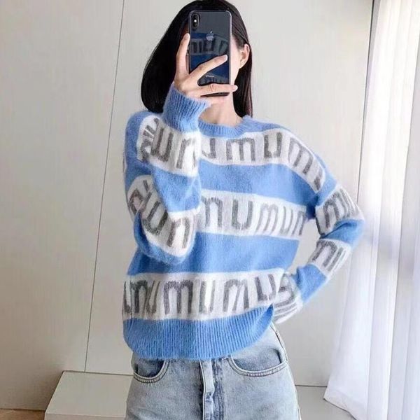 Tasarımcı Sweater Kadınlar Mm Mektup Baskı Moda Lüks Sıcak Üst düzey Konfor Hırka Sweaters Kadın Örgü Sweater Kaşmir