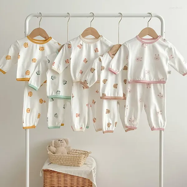 Conjuntos de roupas primavera outono infantil bebê bodysuit meninos meninas roupas coreano dos desenhos animados engraçado banana impressão manga longa macacões chapéu conjunto romper