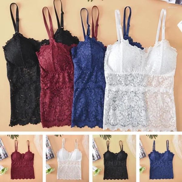 Camisoles Tanks Unterwäsche Tube ärmellose Frauen Wrap weibliche Tops Tank Sommer Pad Spitze einteilige Dessous Top Print Weste Riemen Brust