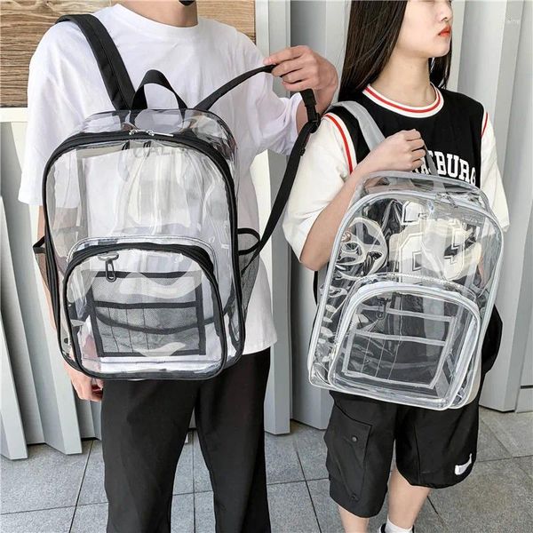 Mochila Moda À Prova D 'Água 2023 Personalizado Schoolbag Coreano Transparente PVC Mochilas Para Mujer