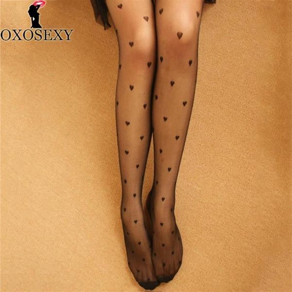 schwarz weiß Liebe Herz Herbst Retro sexy Strumpfhosen Mesh Frauen japanische Strumpfhosen Strumpf Netzstrümpfe dünne Party Strumpfwaren 049228u