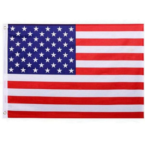 50 pz Bandiera Americana USA Giardino Ufficio Banner Bandiere 3x5 FT Bannner Qualità Stelle Strisce Poliestere Robusta Bandiera 15090 CM2015511