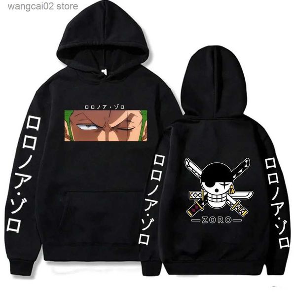 Felpe con cappuccio da uomo Felpe Roronoa Zoro Eyes Felpe con cappuccio ONE PIECE Anime Pullover Felpa unisex autunno e inverno New Hip Pop Streetwear Abbigliamento moda T231019