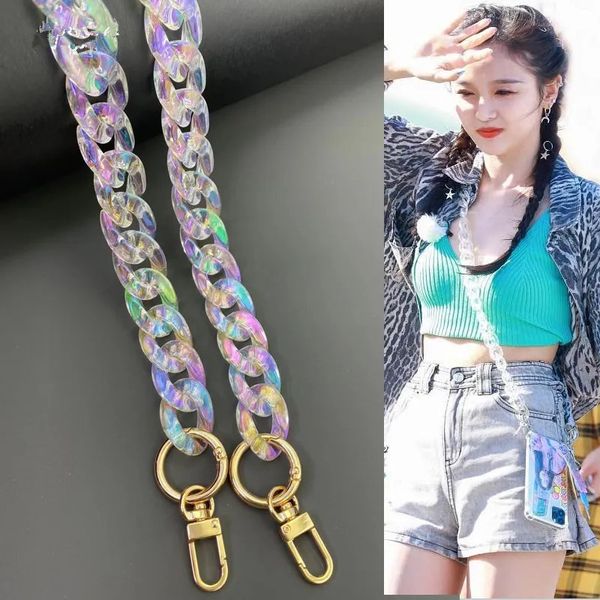 Óculos cadeias FishSheep DIY Iridescente Acrílico Chunky Chain Strap para Bolsa Bolsas Resina Colorida Corrente para Colar Acessórios de Jóias 231019