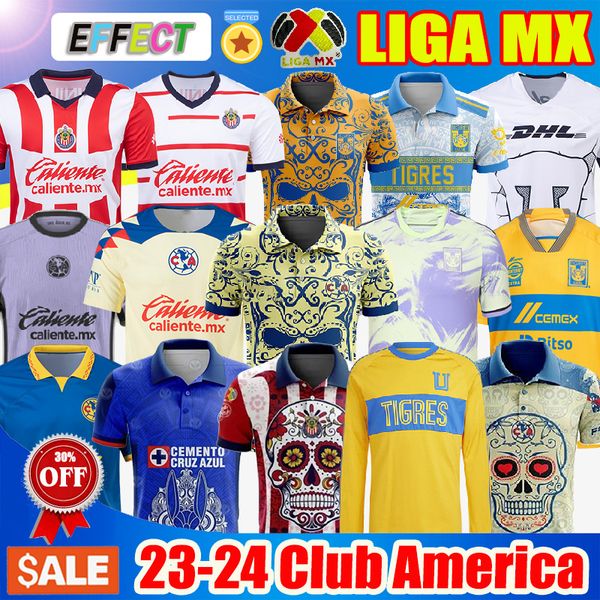 Neu 23 24 Club America Soccer Jerseys Fußballtrikots 2023 Mexiko Clubtrikot Xolos de Tijuana Tigres UNAM Guadalajara Chivas Fußballtrikots