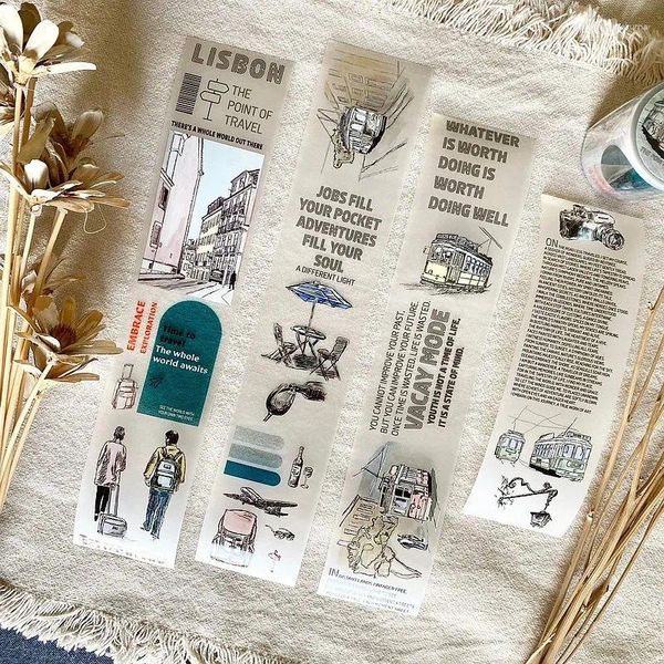 Hediye Sarma Neverland Vintage Seyahat Washi Pet Bant Planlayıcı Diy Kart Yapma Scrapbooking Planı Dekoratif Çıkartma