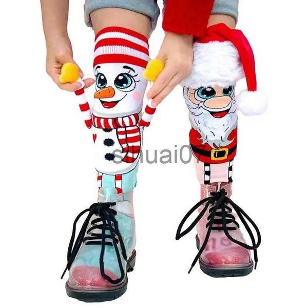 Decorazioni natalizie divertenti calzini natalizi ginocchio natalizio calze alte snowman snowman novità accoglienti calze da pantofole da donna per ragazze donne fluttuanti calzini x1019