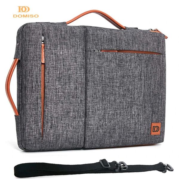 Универсальная сумка для ноутбука DOMISO с ремешком и ручкой для ноутбука 10, 13, 14, 15,6, 17 дюймов, противоударная сумка для ноутбука, серая 231019
