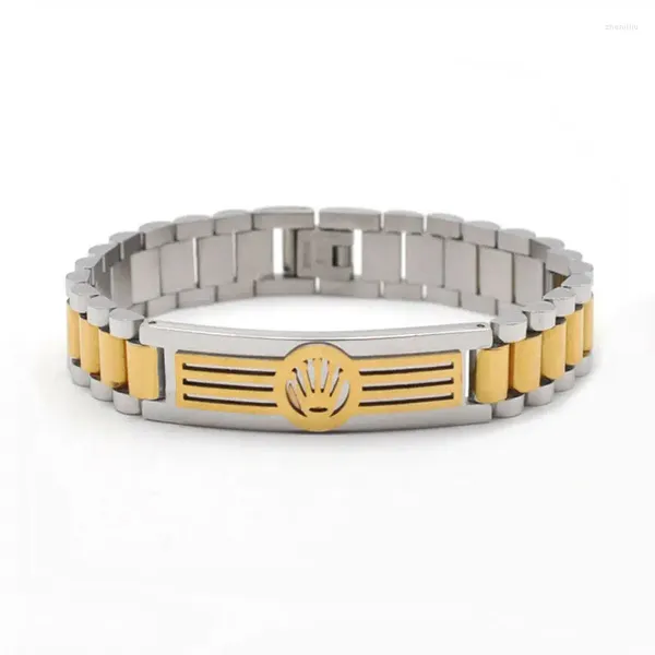 Armreif Persönlichkeit Edelstahl Kette Armband Herren Einzigartige Klassische Krone Punk Winduhr Mode Weihnachtsgeschenk