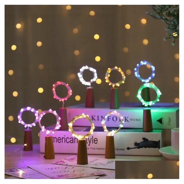 Party-Dekoration, LED-Saiten, Weinflaschenverschluss, Kupfer-Fee-Streifen, Draht, Outdoor-Party-Dekoration, Neuheit-Nachtlampe, DIY-Kork-Licht, St. Dh7Gh