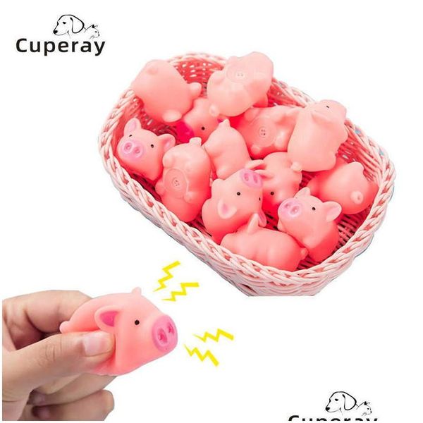 Brinquedos para cães mastiga brinquedos para cães mastiga brinquedo para animais de estimação bonito porco rosa espremer som estridente borracha macia mini mastigar jogos interativos treinamento engraçado sup dhn5v