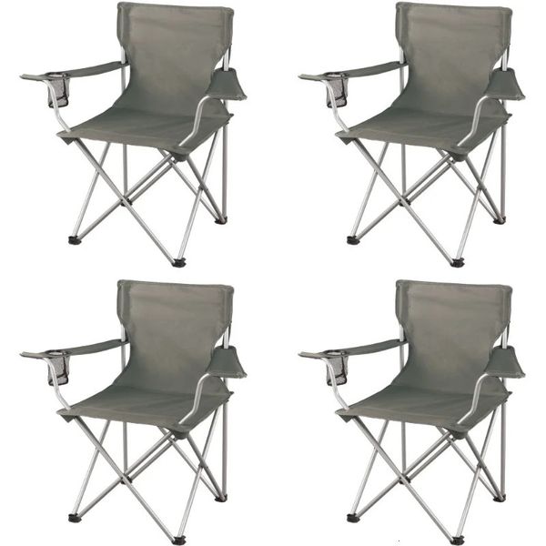 Móveis de acampamento Trail Cadeiras de acampamento dobráveis clássicas com suporte de copo de malha conjunto de 4 32,10 x 19,10 x 32,10 polegadas cadeiras de acampamento 231018