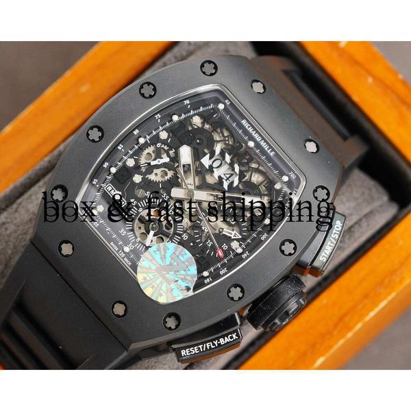 Хронограф 40x50x16 мм Часы Milles Superclone Men's Luxe De Fully506 Rm11 Size Mechanics Richa Rm011 Montres Watch Designer с подпиской