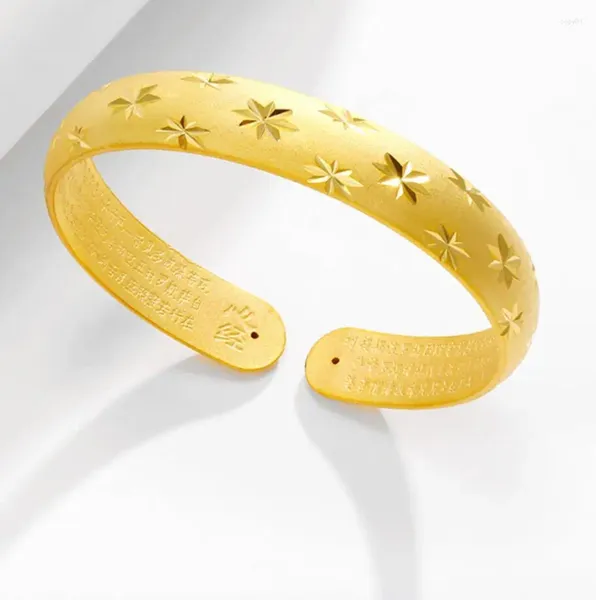 Bangle 1 pc pulseiras abertas para mulheres de aço inoxidável cor de ouro ajustável estrela coração pulseira acessórios jóias presente f1785