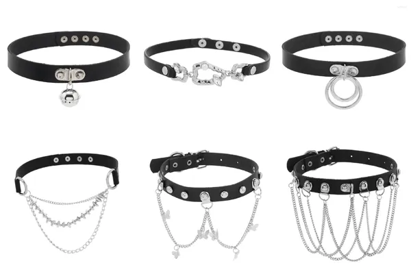 Collana girocollo con croce, bracciale stile gothpunk scuro, catena con clavicola, regalo di festa personalizzato