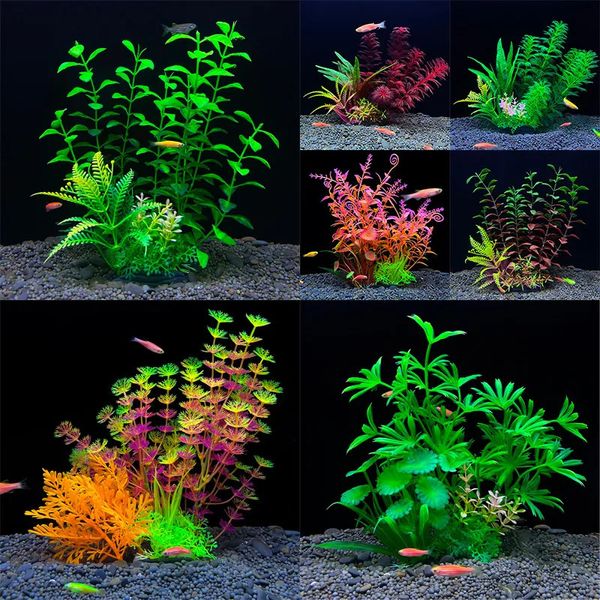 Acquari Decorazione dell'acquario plastica artificiale paesaggistica ornamenti di piante acquatiche simulazione acquario accessori per acquari 230819