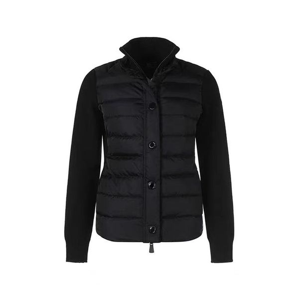 Designer de moda gola feminina jaqueta de braço logotipo jaqueta de malha snap-fixador design jaqueta de malha inverno casaco quente tamanho S--239V