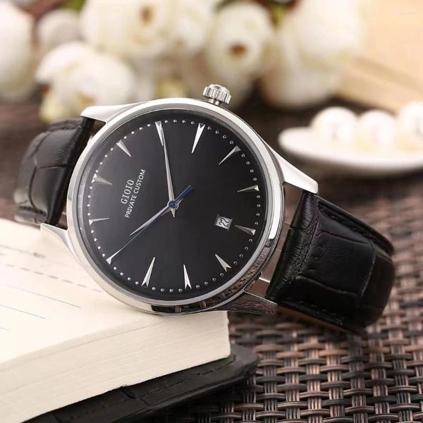 Armbanduhren Luxus Herren Automatikuhr Mechanisch Schwarz Braun Leder Rose Rold Silber Weiß Einfach