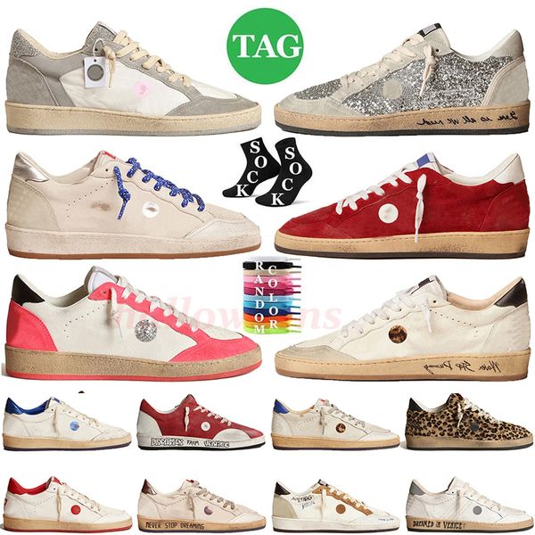 Obermaterial aus Leder, Ball-Stars-Turnschuhe, Designer-Freizeitschuhe, Metallic-Silber-Glitzer-Wildledereinsätze, Crystal Dreaming of the Eighties Basketball-Skateboard-Trainer