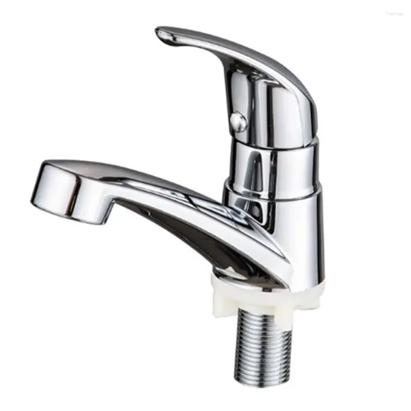 Torneiras de pia do banheiro 1 pc Chrome único punho liga de zinco torneira buraco bacia torneira substituição de água suprimentos cozinha