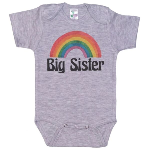 Macacão Big Sister Onesie Rainbow Super Soft Bodysuit Design Sublimado Baby Born Rainbow Outfit 231019