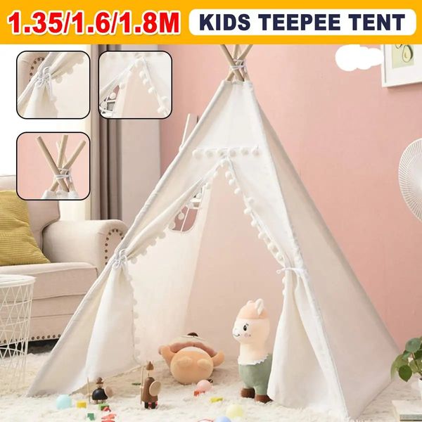 Tende giocattolo 1,35-1,8 m Tenda per bambini per bambini Tipi portatili Infantil House Teepee Tende da gioco Tenda da campeggio Giochi all'aperto Tenda per bambini indiani 231019