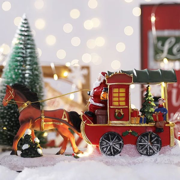 Рождественские украшения, светодиодные украшения для карет, веселые украшения Navidad, подарки для дома и детей 231018