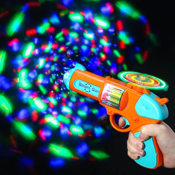 Pistola de brinquedo para crianças, pistola de projeção, revólver, águia do deserto, arma de brinquedo inteligente, rotativa com luzes sonoras, presentes para crianças