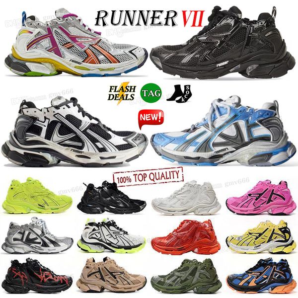 Runner firmati Donna Uomo Scarpe da corsa Paris Runner 7.0 Trasmetti senso retrò Scarpe da ginnastica nero bianco rosa blu BORDEAUX Decostruzione jogging escursionismo 7 Scarpe da ginnastica grandi