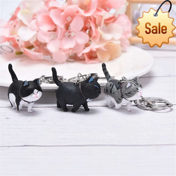Selbstheilender warmer japanischer Katzen-Schlüsselanhänger, rund, rollend, einfache Katze, handgefertigt, koreanische Version, Bergsteiger-Ring, Schlüsselanhänger, Tasche