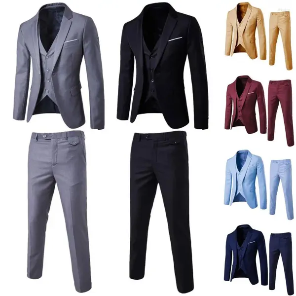 Ternos masculinos 1 conjunto terno masculino turndown colarinho temperamento fino estilo coreano blazer calças com zíper