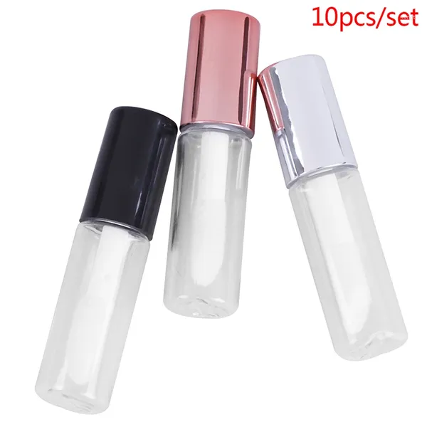 Garrafas de armazenamento 10pcs 1.2 / 1.5ml Vazio Transparente PE Lip Gloss Tubos Tubo Plástico Batom Mini Amostra Recipiente Cosmético