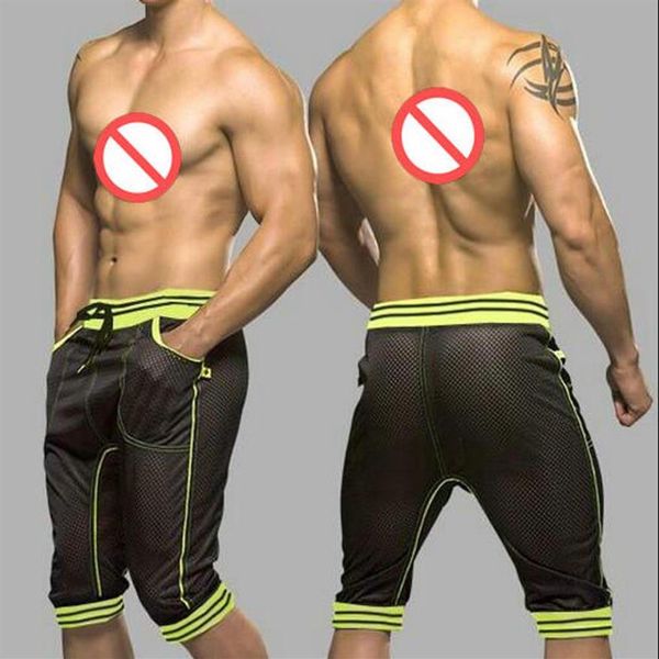 Erkekler için Seksi Şortlar Net Pantolon Moda Erkek Harem Capri Sport Athletic Baggy Gym Jogger Şort Pantolon2082